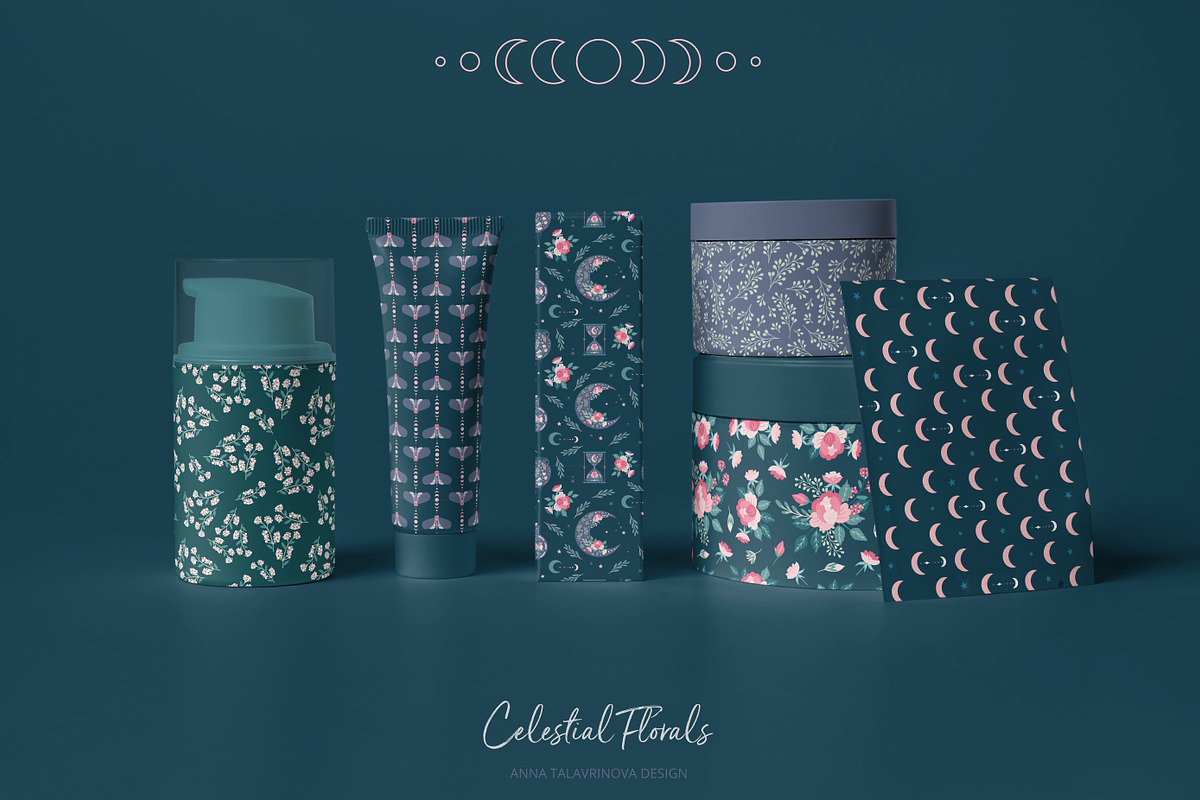 Celestial Florals Pattern & Clipart, an Illustration by Cozy pattern shop (Photo 10 of 10)