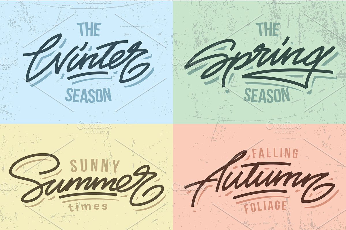 Seasons lettering titles, a Seasonal Illustration by Oster Oleg (Photo 1 of 2)