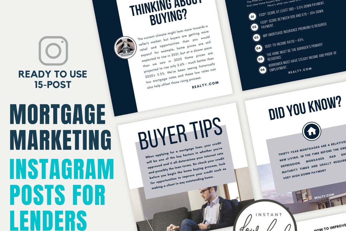 Mortgage Marketing Instagram Posts, a Social Media Template by RealEstateDreams (Photo 3 of 6)