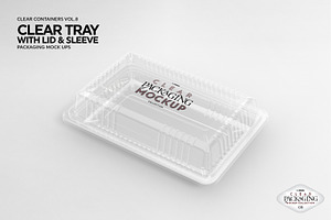 Clear Tray With Lid Packaging Mockup