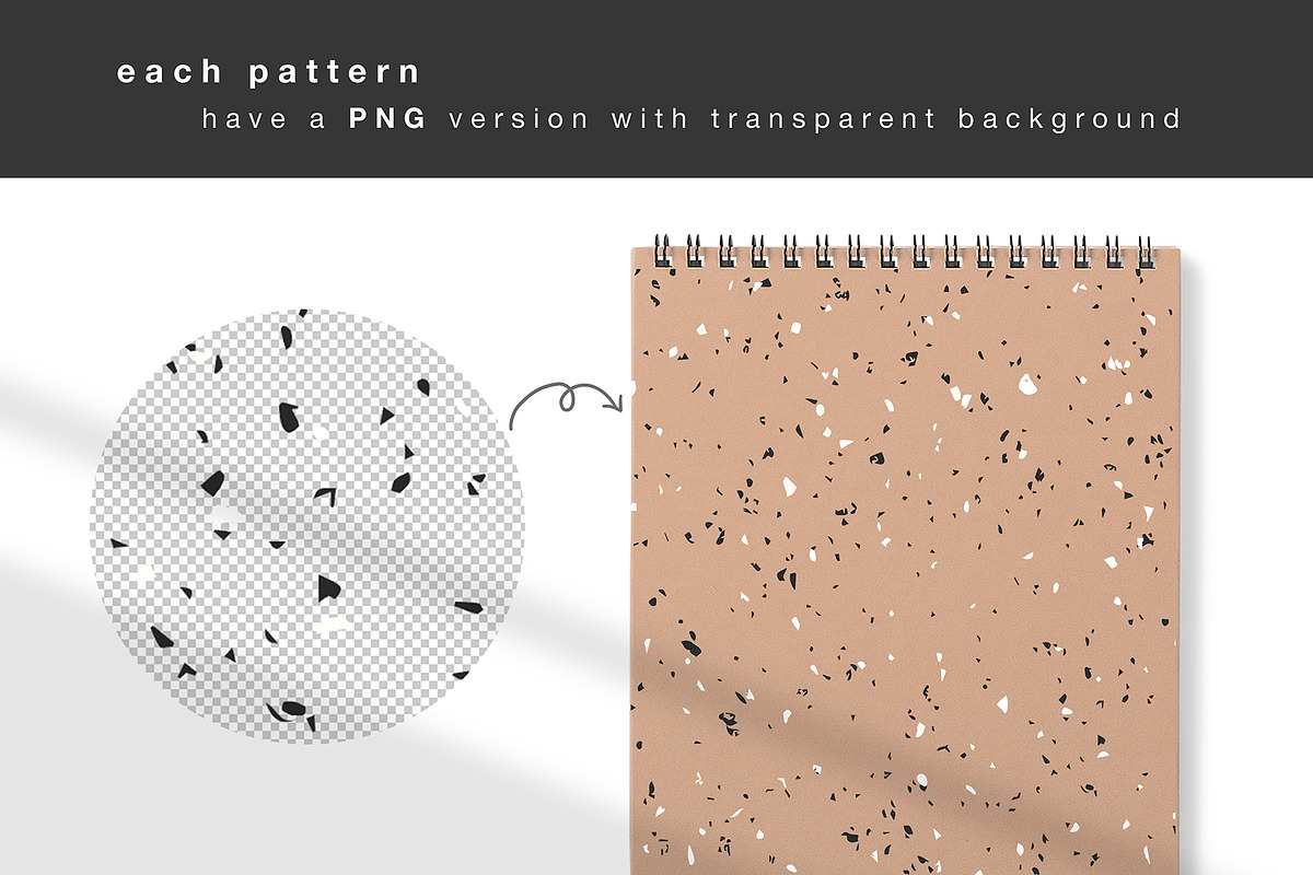 TERRAZZO monochrome collection, a Pattern Graphic by EkaterinaKiriy (Photo 4 of 8)