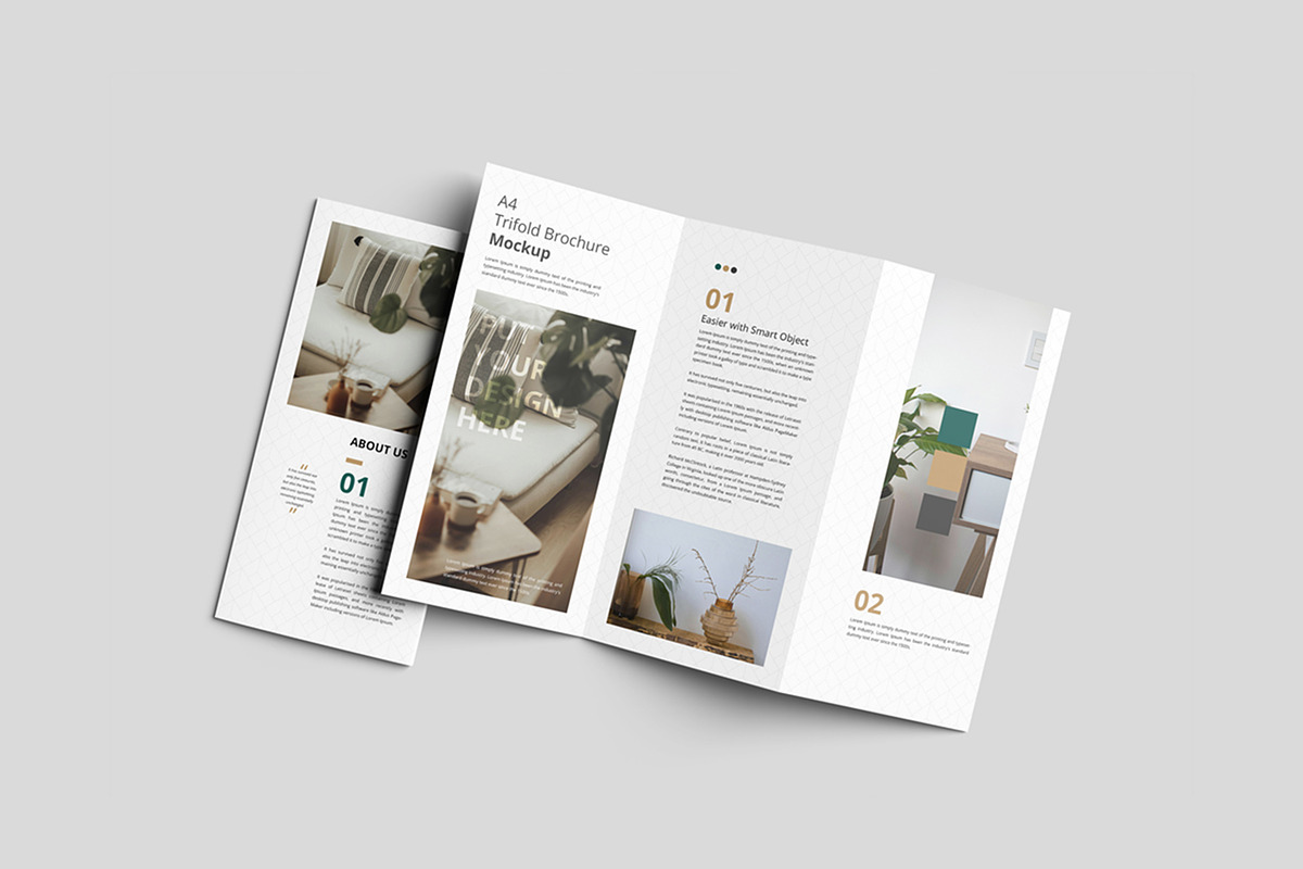 Realistic Trifold Brochure Mockup, an Advertising Mockup by MA-KING_ART (Photo 4 of 5)