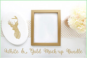 White & Gold Mock Up Bundle, a Print Template by Made By  Marisa (Thumbnail 1 of 8)