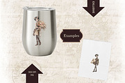 Sad Characters Clipart Set, a Decorative Illustration by Print Haven Mochi Vintage (Thumbnail 3 of 3)