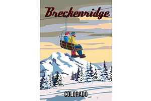 Travel Poster Ski Breckenridge