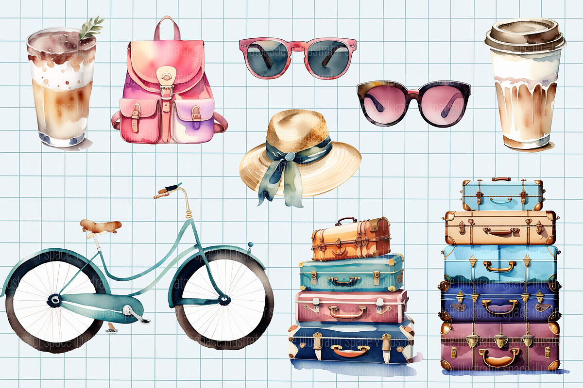 Travel cliparts set 30 PNG, an Illustration by Illustrator Space (Photo 6 of 7)