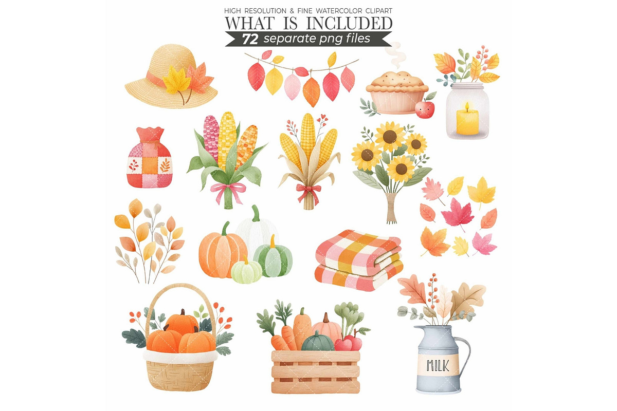 Watercolor Scarecrow Clipart Fall, an Illustration by CharmClipart (Photo 7 of 9)