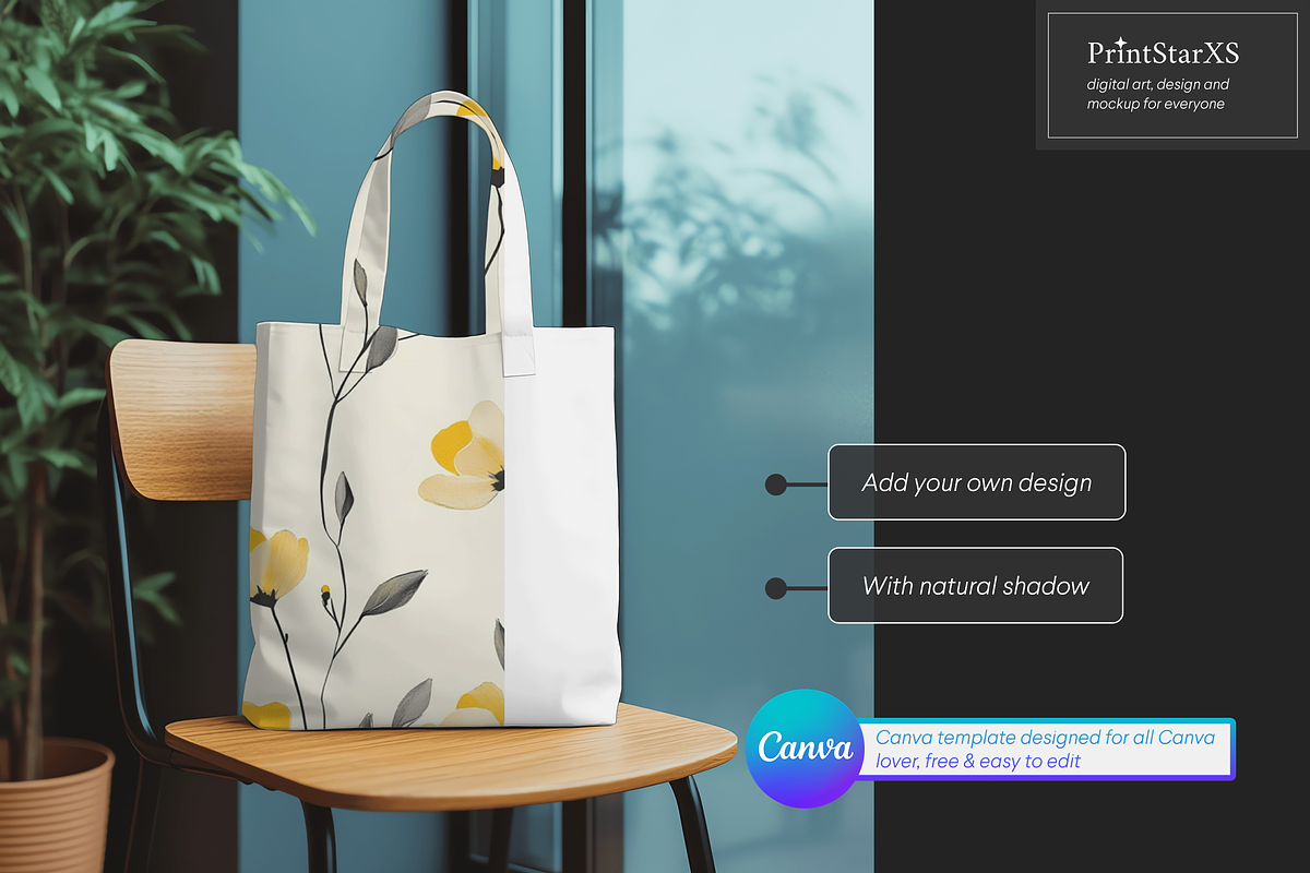 Totebag Canva Mockups Bundle, a Merchandise Mockup by PrintStarXS (Photo 2 of 5)