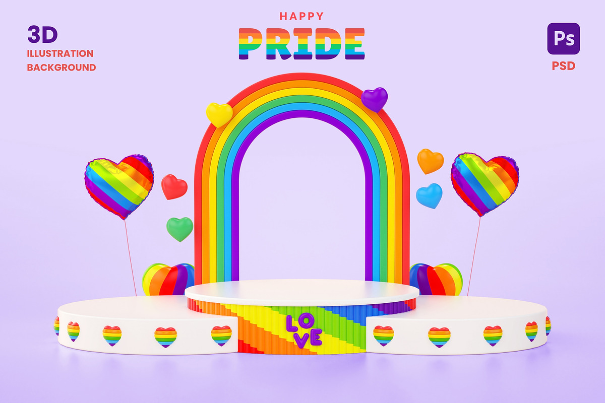 Happy Pride Festive Podiums, a Background Graphic by TandemStock (Photo 1 of 3)