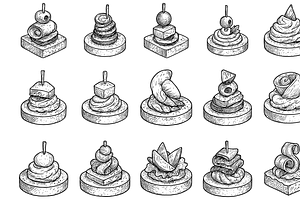 Canapé Illustration Set, an Object Graphic by nikagraphic