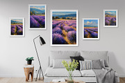 Lavender Field Landscape Artwork, a Decorative Illustration by Housui Patterns (Thumbnail 6 of 12)
