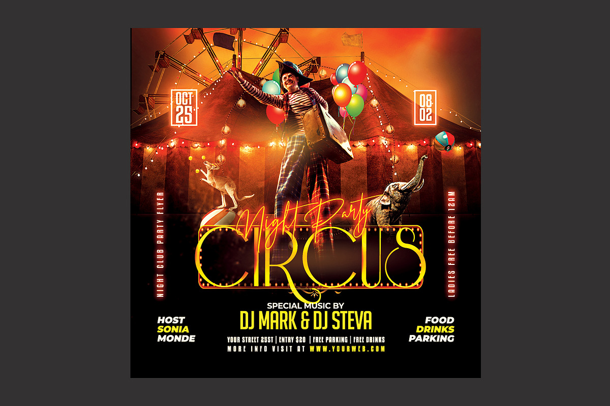 Circus Flyer, a Flyer Template by DSGraphicDesign (Photo 2 of 2)