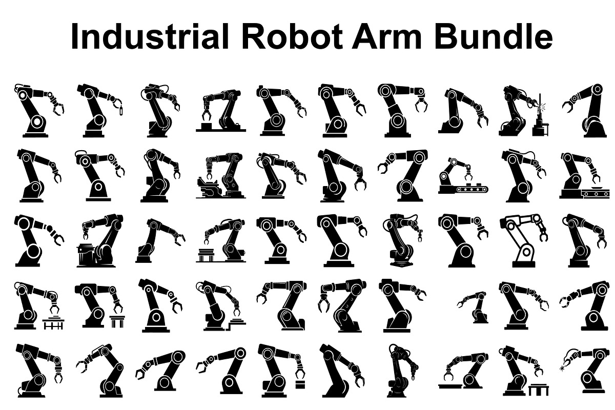 Industrial Robot Arm Bundle, a Graphic by musafir_fashion (Photo 1 of 8)