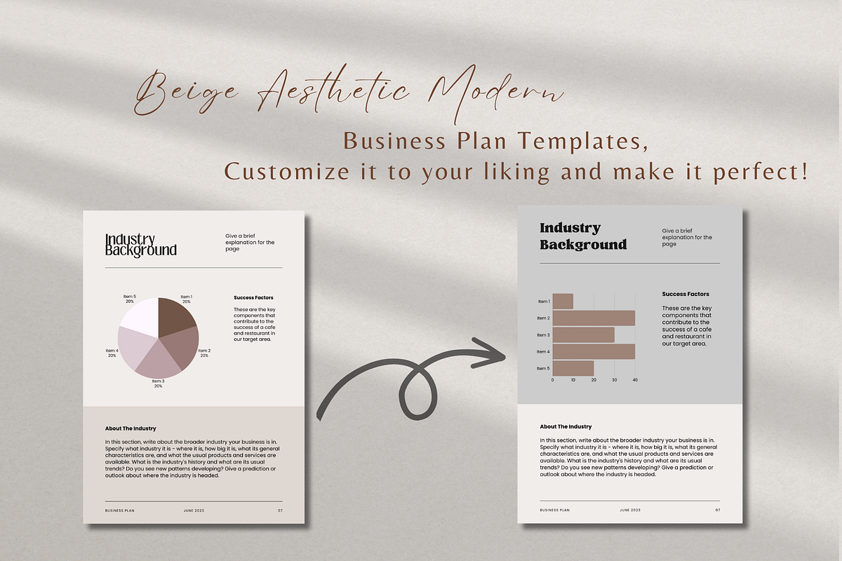30 Pages Beige Modern Business Plan, a Print Template by TheSimplySereneShop (Photo 5 of 8)