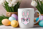 Cute Rabbit with Polka Dot Bow PNG, an Illustration by DreamArtGraphic (Thumbnail 2 of 4)