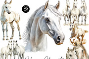 Watercolor Horses Clipart Bundle, an Animal Illustration by Design Scotch (Thumbnail 1 of 8)