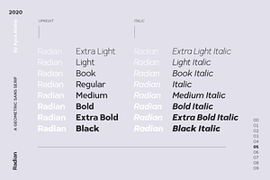 Radian A Geometric Sans Serif