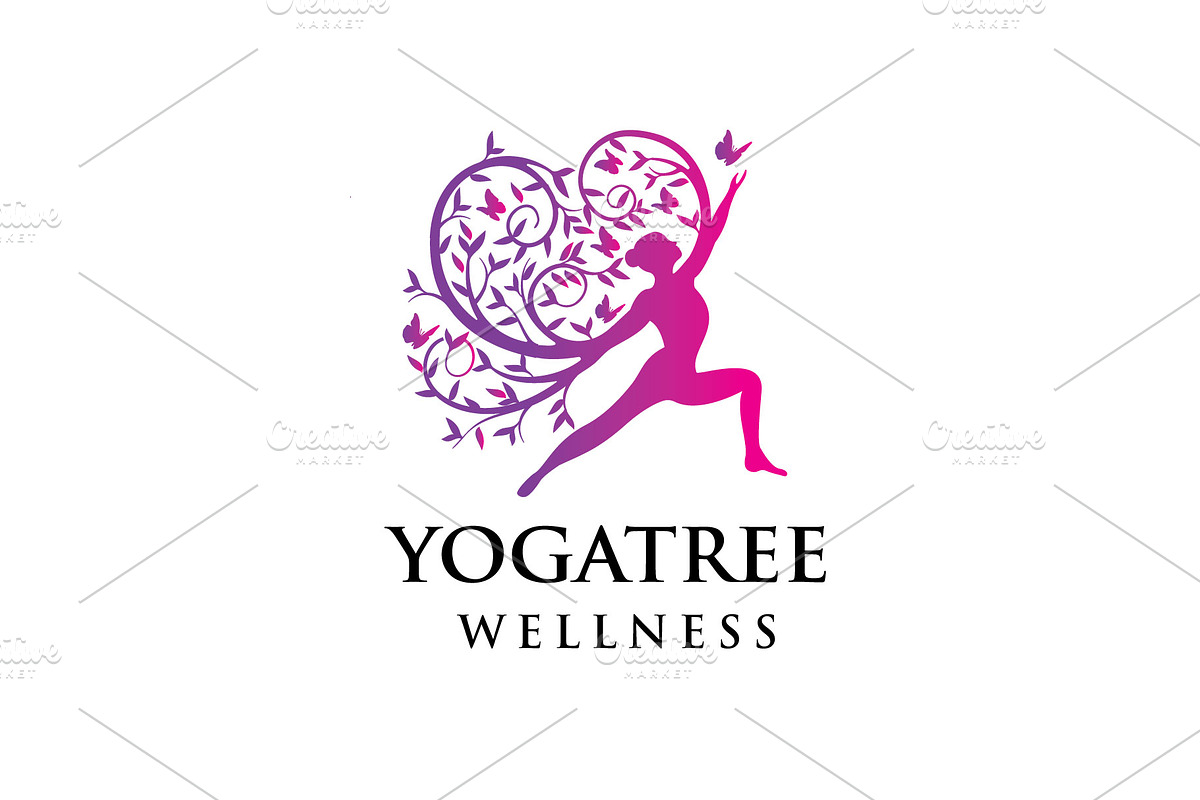 yoga tree wellness logo, a Branding & Logo Template by Mariyana (Photo 3 of 5)