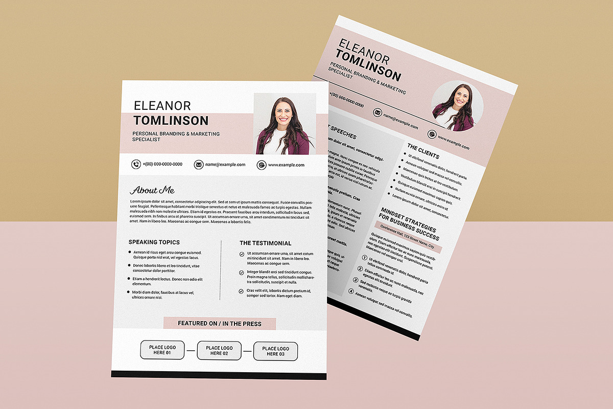 Speaker One Sheet Template preview 4