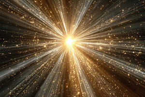 Golden Light Explosion Starburst Rad, an Abstract Photo by Pixeness Studio