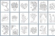 100 Flowers Coloring Book, a Decorative Illustration by MarisoArt (Thumbnail 7 of 9)