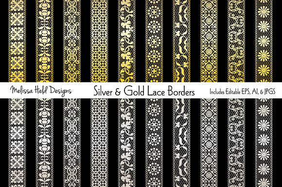 Silver & Gold Lace Border Patterns preview 3