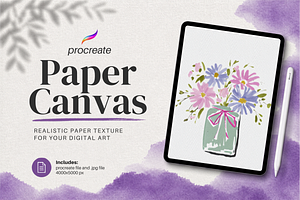 Procreate Watercolor Paper Canvas, a Layer Style Add-On by Wicked Creative