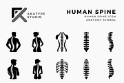 Human Spine Icon Vector, a Solid Icon by Akatype Studio (Thumbnail 1 of 3)