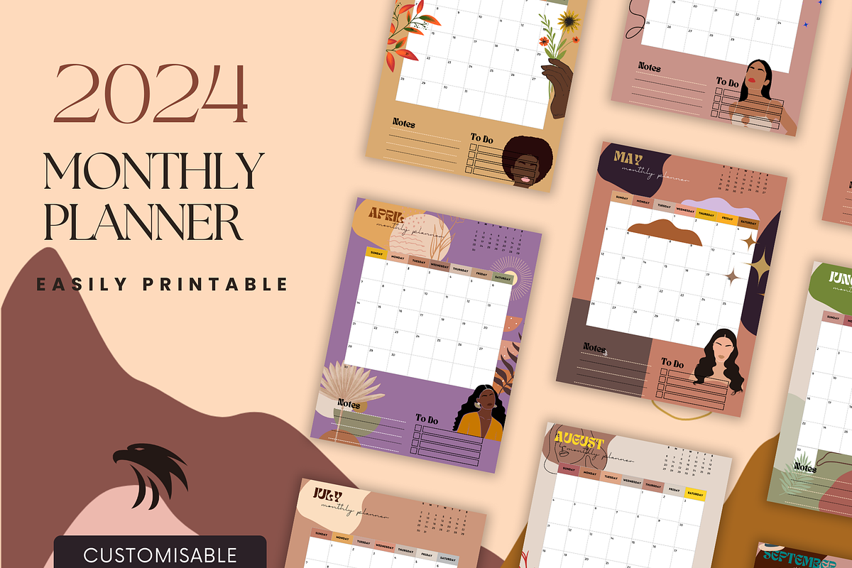 Feminine Boho Style 2024 Calendar, a Design Template by The Lone Crowd (Photo 1 of 7)