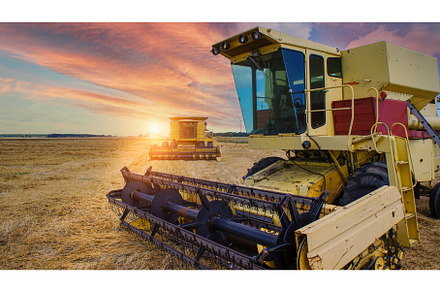 Combine Harvester in the fields of, an Industrial Photo by Web Engine Design