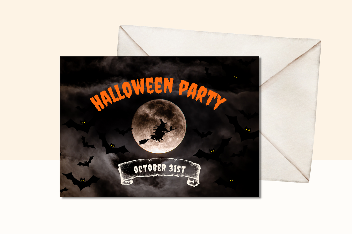 Halloween GREETING CARD template, a Card Template by The Little Lily Studio (Photo 2 of 5)