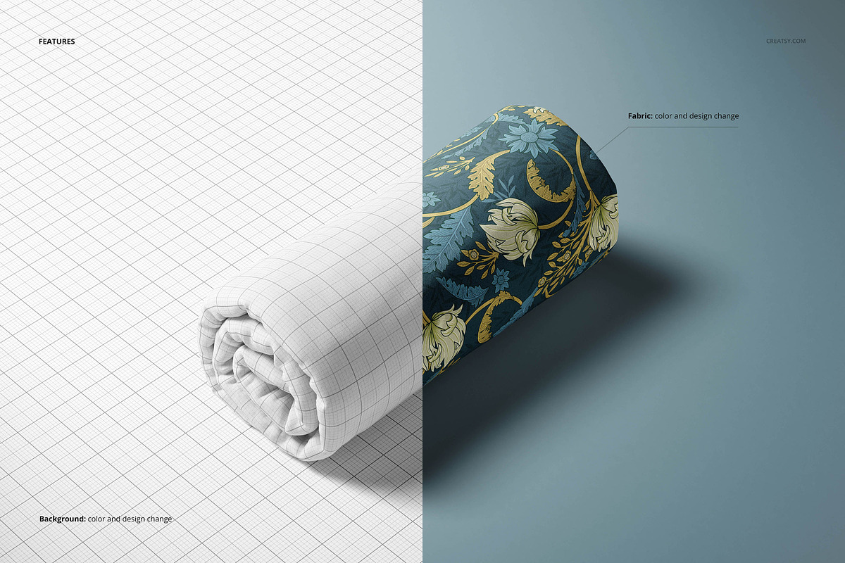 Brushed Polyester Fabric Mockup, a Merchandise Mockup by creatsy5 (Photo 3 of 13)
