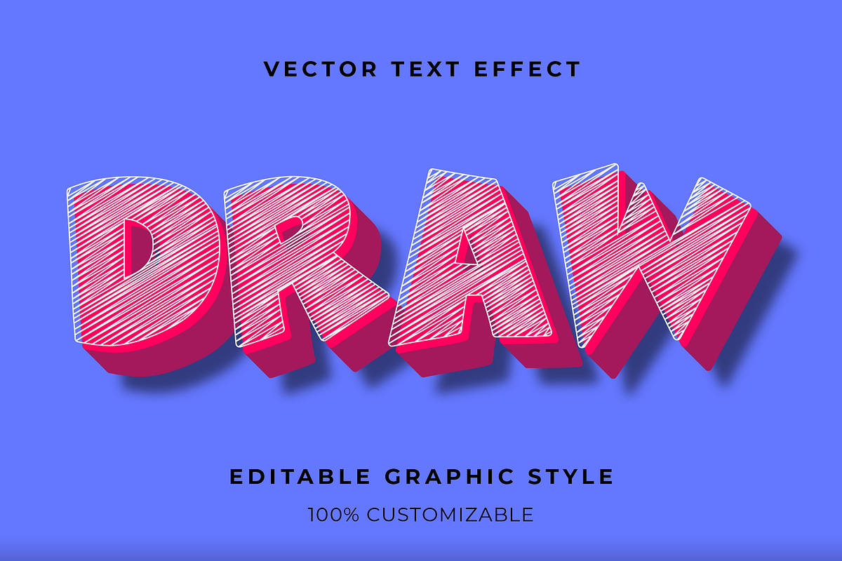 Sketch 3D Block Text Effect