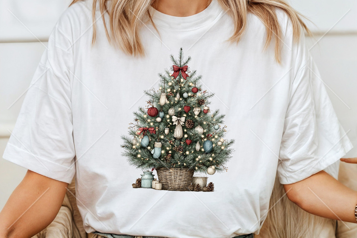 Whimsical Christmas Tree Clipart, a Seasonal Illustration by Canvas Craft (Photo 6 of 10)