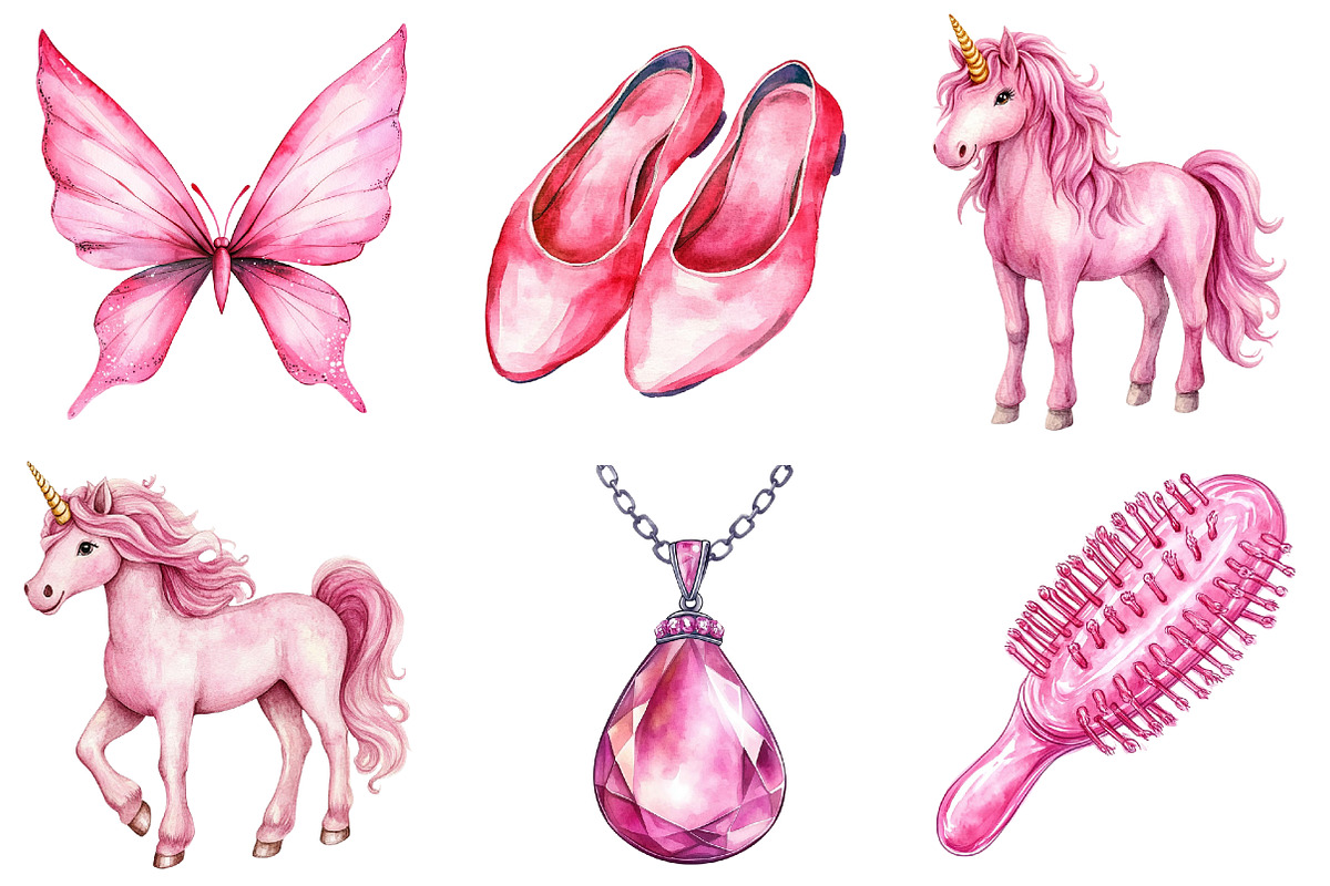 Watercolor Little Princess Clipart, an Illustration by Watercolor design (Photo 3 of 4)