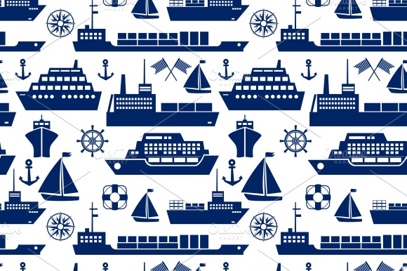 Ships And Boats Seamless Background