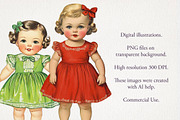 1950s Paper Dolls Clipart 54 PNG, a Person Illustration by EleSArtDesign (Thumbnail 3 of 4)