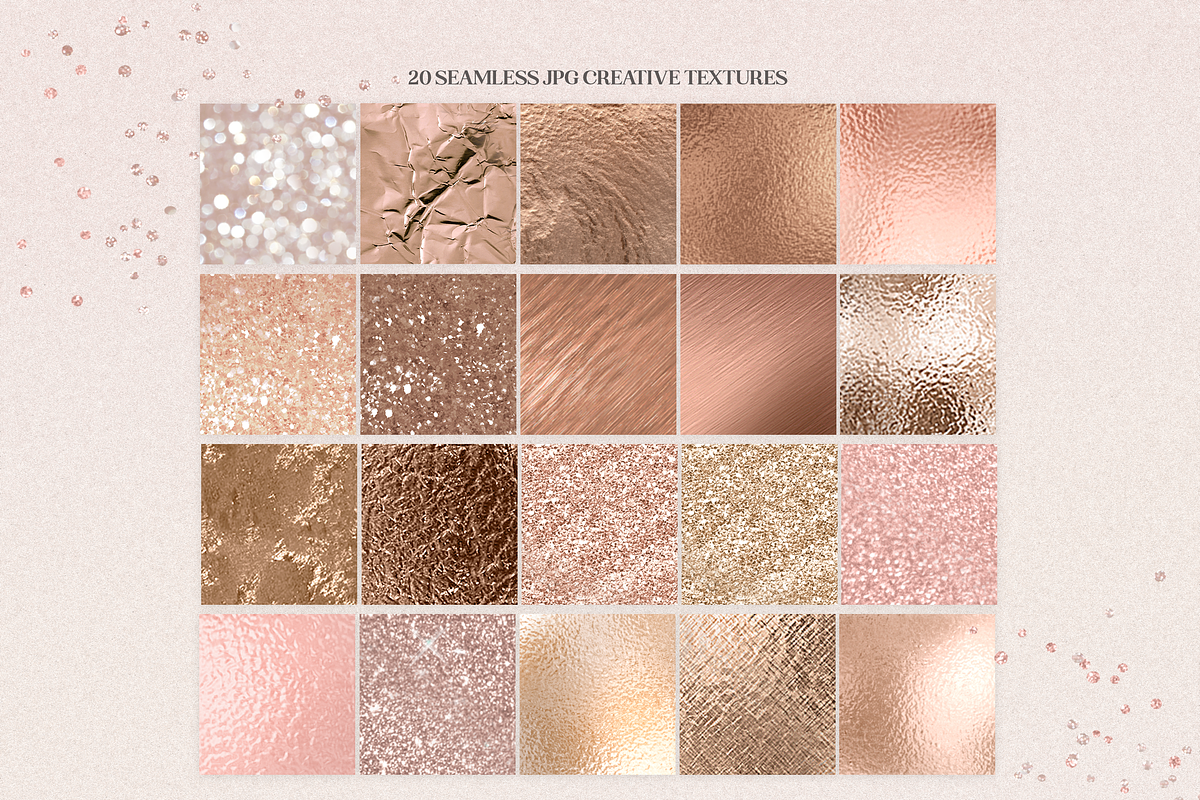20 Seamless Rose Gold Textures, a Texture Graphic by Photohacklovers (Photo 2 of 5)
