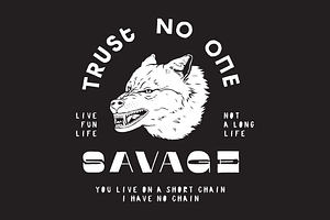 Savage Wolf, an Animal Illustration by hand draw