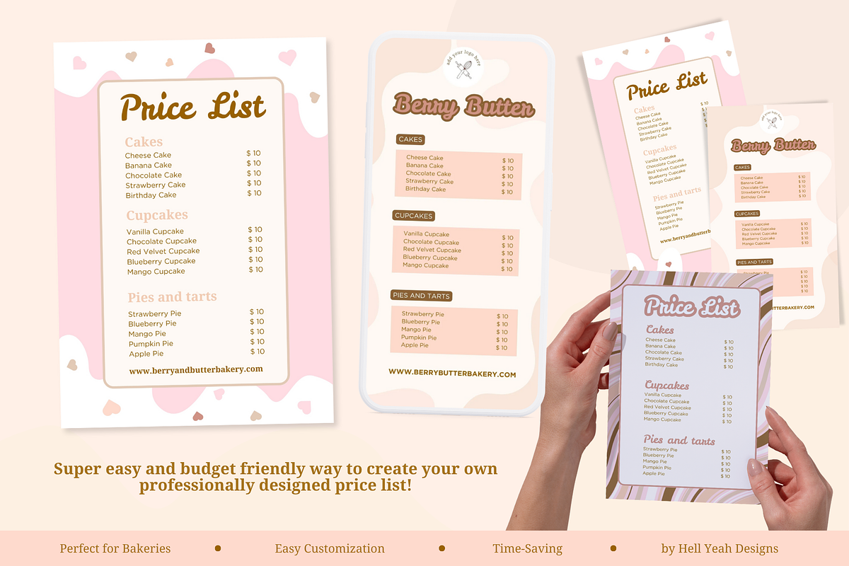 Bakery Price Lists Templates, a Marketing Template by Hell Yeah Designs (Photo 4 of 5)