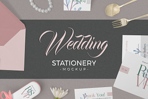 Elegant Wedding Stationery Mockups, an Invitation Template by ZippyPixels