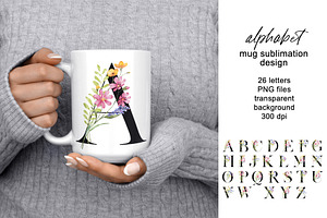 Mug sublimation design with letters