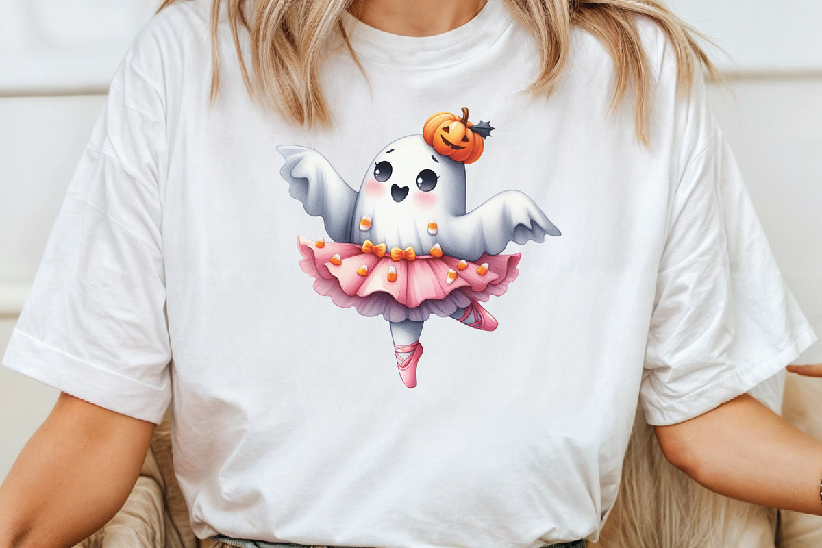 Halloween Ghost Dancing Ballerina, an Illustration by CraftArtStudio (Photo 4 of 6)
