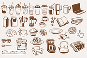 Coffee Hand Drawn Line Illustrations, a Food Illustration by Onyx Templates (Thumbnail 2 of 4)