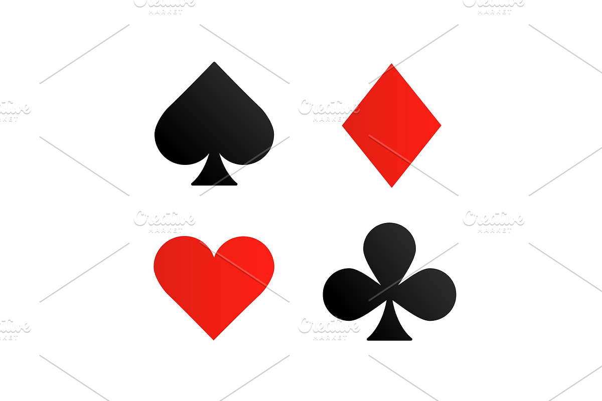 Playing card suits design, an Object Illustration by Elen_Art