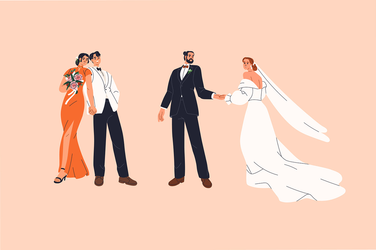 Happy wedding love couples set, a Person Illustration by Good Studio (Photo 2 of 8)