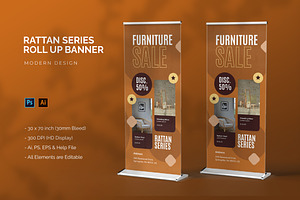Rattan Series - Roll Up Banner, a Print Template by StreaksideStd