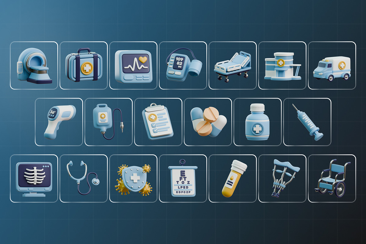 Doctor’s Equipments 3D Icon Pack, an Object 3D Model by Haps Space (Photo 4 of 4)
