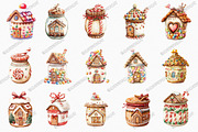 Christmas Jar Gingerbread House Clip, an Illustration by designcity5 (Thumbnail 3 of 5)