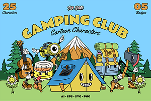 Camping Club Cartoon Characters
